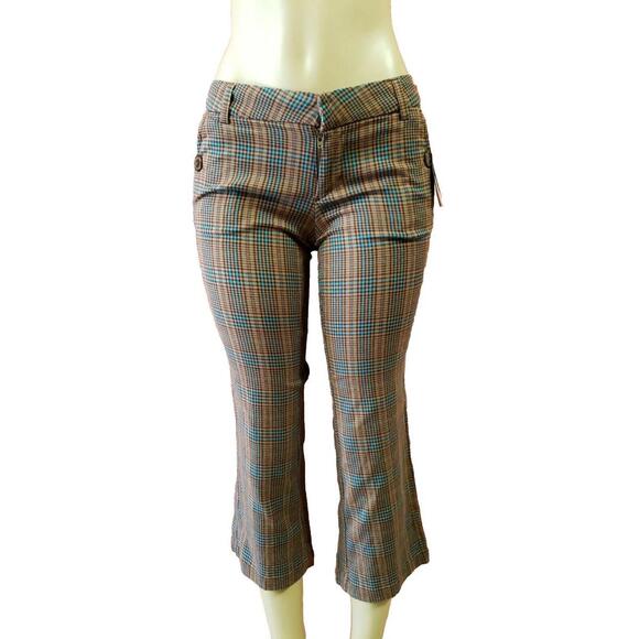 Guess RETRO Breakwater Women's Extensible Stretch Crop Pants Plaid Size 26 NWT - Picture 4 of 8